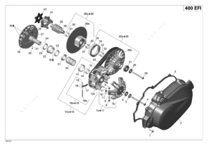 01 softail starter assembly