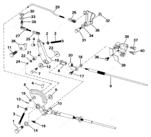 100 hp johnson shift linkage diagram parts