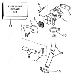 15 hp evinrude water pump replacement parts diagram