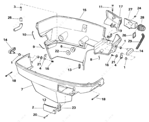150 hp johnson 1993 drain hose lower cover