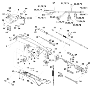 1975 evinrude tiller handle diagram