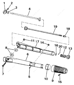 1984 johnson outboard tiller throttle control handle