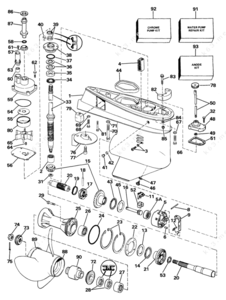 1985 90 hp johnson gearcase parts list