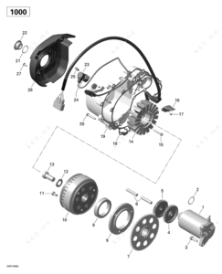 1988 sea-doo bombardier starter assembly
