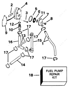 1992 evinrude 8 hp water pump diagram