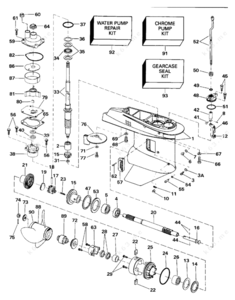 1993 omc cobra upper bearing assembly diagram