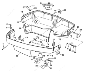 1995 15 hp evinrude lower to upper latch diagram