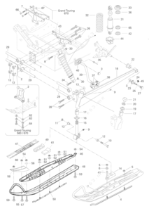 1996 ski doo grand touring 500 parts list