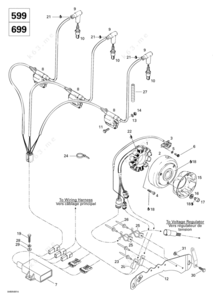 1998 380 ski doo coil stator pick up parts diagram