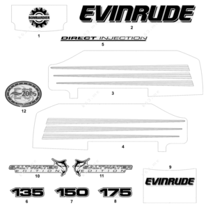 2004 evinrude 150 etec decals