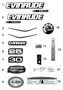 25 hp johnson 50th anniversary outboard motor decals