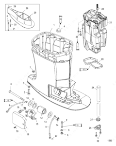25 hp mariner exhaust outboard diagram