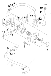326713-2 johnson boat motor carburetor filter diagram