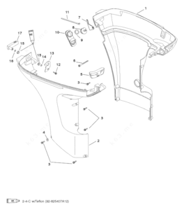 50 horse outboard 2 stroke diagram cowl