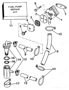 6 hp evinrude fuel pump assembly