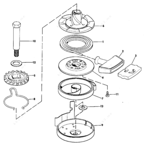 83 evinrude 25 horse starter rewind diagram