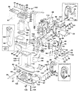 90 horse johnson outboard midsection brackets