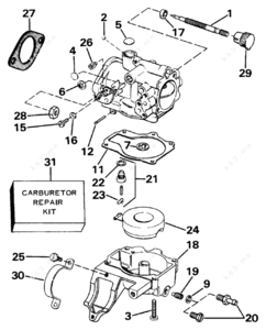 Assembling float in 2hp johnson outboard motor