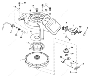 Blue print of a 1800cc rope start motor