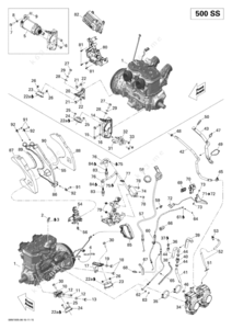 Bombardier snowmobile engine layout