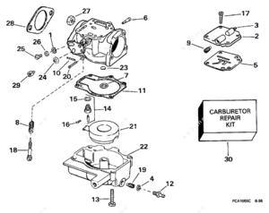 Break down of the carburetor 1997 seadoo jet ski diagram