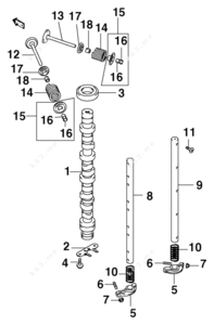 Camshaft with parts