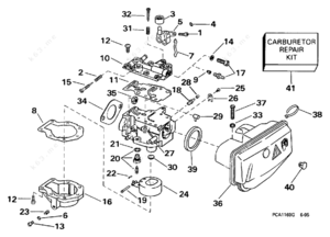 Carburetor diagram for johnson 15 hp j15rlesr