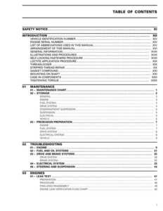 Check list for skidoo maintenance