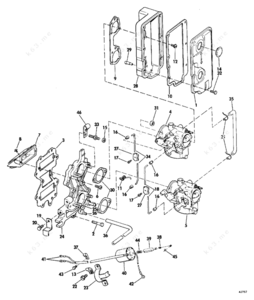 Choke and inlet diagram for outboard motor