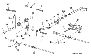 Choke linkage diagram for model 613477-3048-g1 35 hp motor engine mot