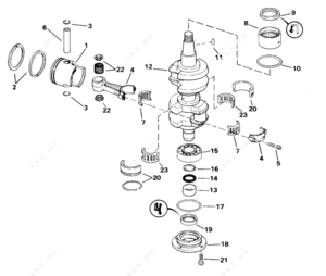 Connecting rods for a 40 hp 1990 johnson outboard