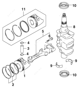 Crankshaft on 4 stroke diagram
