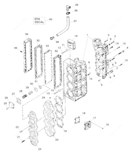 Cylindrical block with parts diagram