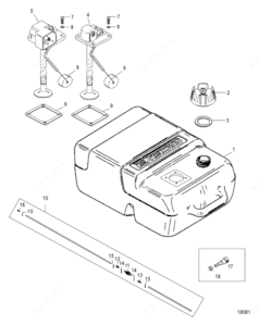 Diagram of a plastic automotive fuel tank