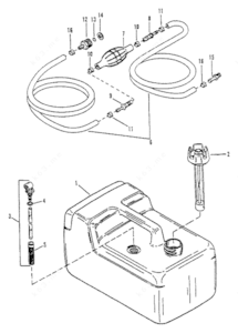 Diagram of a plastic boat fuel tank