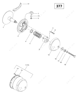 Diagram of a snowmobile driveshaft
