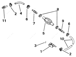 Diagram of rubber hoses from the primer