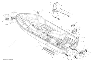 Diagram of seadoo with hull and deck