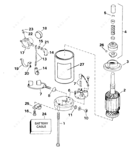 Electric diagram of a starter solenoid