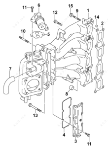 Electric mirror labeled diagram of components
