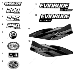 Evinrude 200 decals