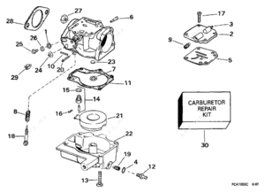 Evinrude 30 hp outboard carburetor diagram