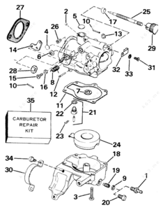 Evinrude 30hp outboard automatic choke diagram