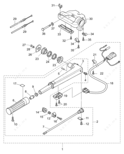 Evinrude control handle diagram
