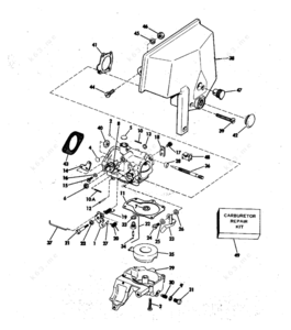 Evinrude e25ecoc carburetor parts diagram