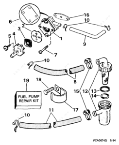 Evinrude ficht outboard fuel pump diagram