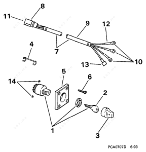 Evinrude replaceable key switch