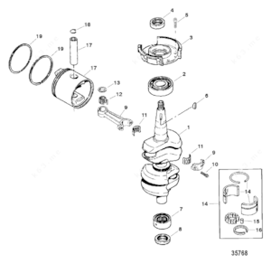 Force on connecting rod crankshaft angle