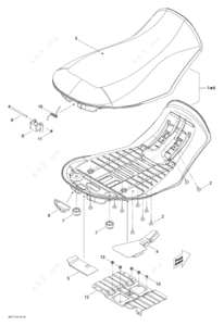 How is seat latch attached on seadoo bombardier