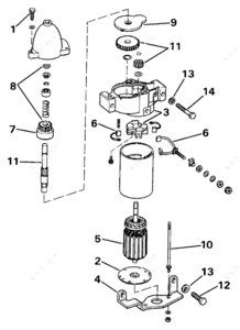 Internal diagram of a starter bosch